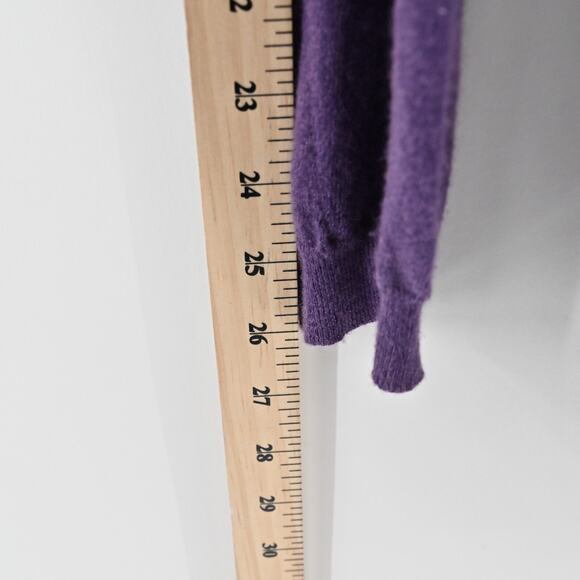 NINA RICCI Sweater Womens Size M Cashmere Blend Purple VNeck‎ Knit Cardigan - Picture 13 of 14